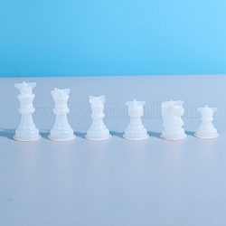 Moldes de ajedrez de silicona diy, moldes de resina, herramientas de molde de artesanía de arcilla, blanco, 30~70x30~35mm
