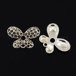 Butterfly Alloy Pendant Rhinestone Settings, Lead Free and Cadmium Free, Antique Silver, 19mm long, 26mm wide, 3.5mm thick, hole: 2mm, Fit for 1.5~2mm rhinestone