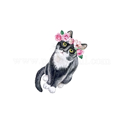 Anmial Theme Removable Temporary Water Proof Tattoos Paper Stickers, Cat Pattern, 6x6cm