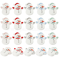 CRASPIRE 20Pcs 5 Color Snowman Silicone Beads Christmas Theme Eco-Friendly Rubber Beads Bulk for Xmas DIY Jewelry Making Necklace Keychain Bracelet Accessories Gift
