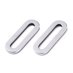 201 Stainless Steel Linking Rings, Oval, Stainless Steel Color, 18.5x6.5x1.5mm, Inner Diameter: 2.5x14mm