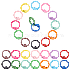 Pandahall elite 28 pz 14 colori anelli per cancello a molla in lega verniciati a spruzzo, o anello, colore misto, 25x4mm, 6 gauge, Foro: 19 mm, 2 pz / colore