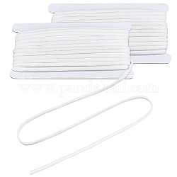 Cordons élastiques en polyester, plat, blanc, 5mm, environ 10.94 yards (10m)/carte