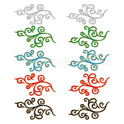 Nbeads 5 ペア 5 色アイロン接着花パッチ  刺繍ポリエステルヴィンテージパッチ縫うパッチ混合色花diy装飾用アップリケ修理パンツ衣類ジーンズキャップと枕