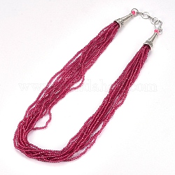 Ограненные ожерелья из бисера, с конусами из латуни и крючками, светло-вишневый, 1-5/8 дюйм (4.3 см)