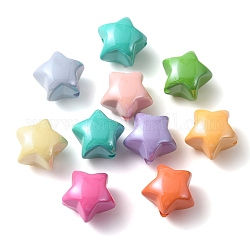 Perles acryliques opaques, étoiles du nord, couleur mixte, 16.5x16.5x14mm, Trou: 2.6mm