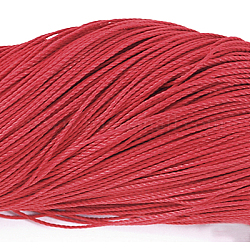 Round Waxed Polyester Cord, Taiwan Waxed Cord, Twisted Cord, Crimson, 1.5mm, about 415.57 yards(380m)/bundle