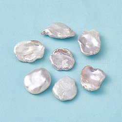 Barocke natürliche Keshi-Perlenperlen, Nuggets, Muschelfarbe, 21~24x20~28x5~11 mm, Bohrung: 0.7 mm