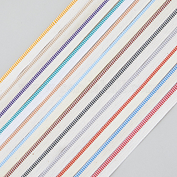 BENECREAT 12Pcs 12 Colors Polyester Book Headbands, with Metallic Wire Twist Ties, Mixed Color, Headbands: 13x1mm, 1.5 yards/pc, 1pc/color; Twist Ties: 120x4mm, 12pcs