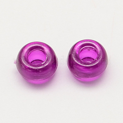 Transparent Acrylic European Beads, Large Hole Barrel Beads, Purple, 9x6mm, Hole: 4mm, about 1800pcs/500g