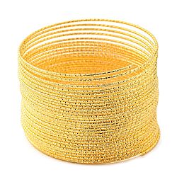 Железная проволока, текстурированная круглая, для браслет материалы, золотые, 1.2 мм, внутренний диаметр: 58 мм