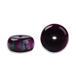 Perline di resina, gemstone imitato, Rotondo piatto / disco, porpora, 16.5~17x8.5~9mm, Foro: 2~2.3 mm