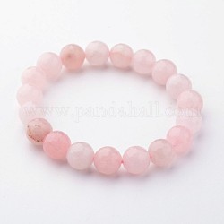 Bracelets extensibles en quartz rose naturel, bracelets de perles, 55mm