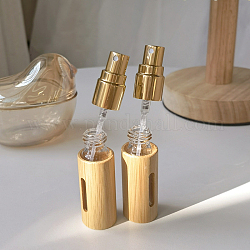 Botellas de spray de vidrio portátiles vacías, con bambú, Recipiente de perfume de viaje de botella interior de vidrio desmontable recargable, blanco navajo, 1.9x7.3 cm, capacidad: 5ml (0.17fl. oz)