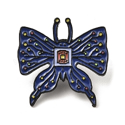 Броши из черного сплава, эмалированные булавки-бабочки для женщин, темно-синий, 29x29x2 мм