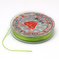 Chaîne de cristal élastique plat, Fil de cordon cordon de cristal, vert pale, 0.8mm, environ 10.93 yards (10 m)/rouleau
