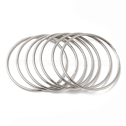7 pz 304 set di braccialetti sottili in acciaio inossidabile, colore acciaio inossidabile, diametro interno: 2-7/8 pollice (7.2 cm)