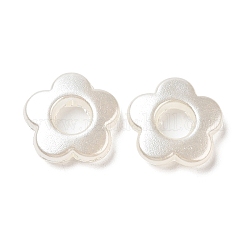Opake Legierung Perlen, Blume, weiß, 14x14.5x3.5 mm, Bohrung: 1.1 mm, ca. 1120 Stk. / 500 g
