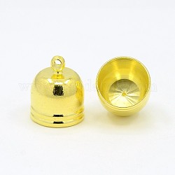 Brass Cord Ends, Golden, 14x12mm, Hole: 1mm