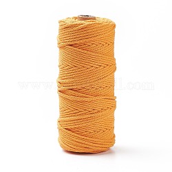 Cotton String Threads, for DIY Crafts, Gift Wrapping and Jewelry Making, Dark Orange, 3mm, about 109.36 Yards(100m)/Roll