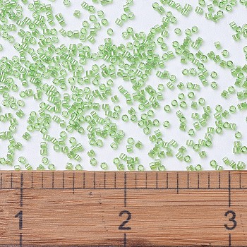 MIYUKI Delica Beads, Cylinder, Japanese Seed Beads, 11/0, (DB1226) Transparent Lime Luster, 1.3x1.6mm, Hole: 0.8mm, about 2000pcs/10g