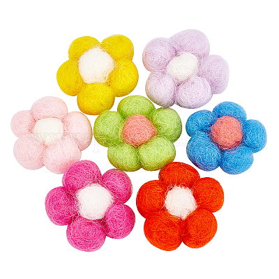 ifundom Wool Flowers for Crafts Wool Felt Craft Artificial Flowers Crafts  Purple Felt Flower Felt Projects Flower Wreath Hair Accessories DIY