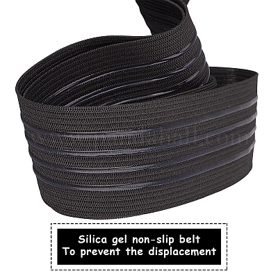 Black BENECREAT 10 Yards/9m 25mm Wide Non-Slip Elastic Band Straight Silicone Elastic Gripper Band Flat Waistband for Garment Sewing Project 