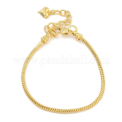 2.5 mm runde Schlangenkettenarmbänder aus Messing im europäischen Stil zur Schmuckherstellung&nbsp;BJEW-P338-01G-1