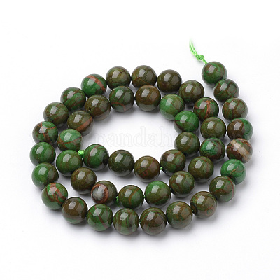 Chapelets de perles en jade vert naturel&nbsp;G-S272-03-8mm-1