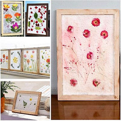 2 Packs Wooden Paper Making Papermaking Mould Deckle Frame Screen Tool,  Mesh with Natural Wood for DIY Paper Craft and Dried Flower Handcraft