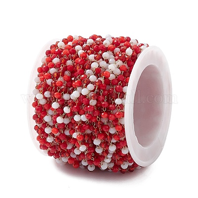 Chaînes de perles en verre manuels&nbsp;CHS-P016-46G-08-1