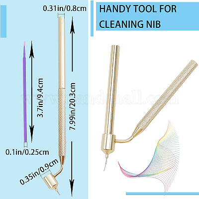 Shop GORGECRAFT 1Pc Slanting Fine Line Painting Pen Fluid Writer Pen with  100Pcs Cleaning Cotton Swab Light Gold Aluminum Detailing Fineliners Paint  Pen Portable Drawing Tools for Artists Student Art Craft for