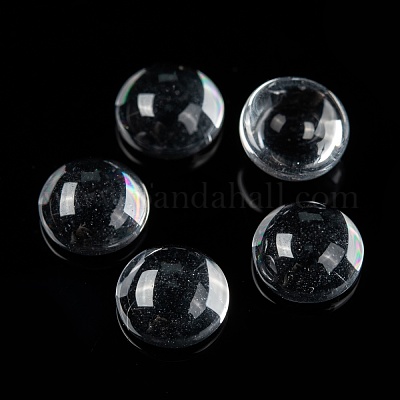 Transparent halbrund Glas Cabochons&nbsp;GGLA-R027-8mm-1