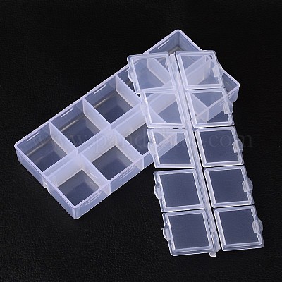 Contenitori di perline di plastica cuboide&nbsp;CON-N007-02-1