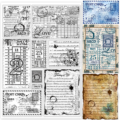 Wholesale GLOBLELAND Vintage Postcard Clear Stamps Envelope