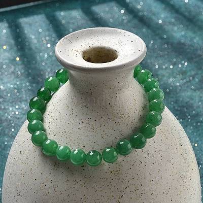 Braccialetti elastici di perline di giada naturale della Malesia (tinti).&nbsp;BJEW-K212-B-013-1