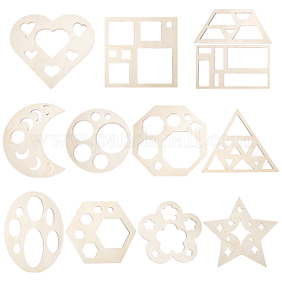 12 modello di forma geometrica in MDF&nbsp;DIY-UN0007-96A-1