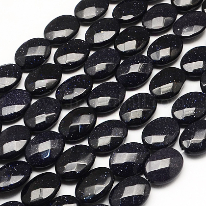 Synthetic Blue Goldstone Beads Strands X-G-R303-12-1