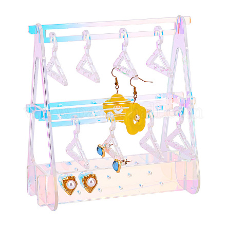 Transparent Acrylic Earring Display Stands EDIS-WH0024-07-1