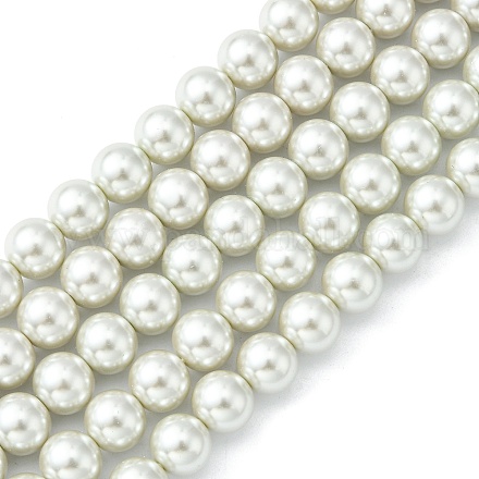 Umweltfreundliche runde Perlenstränge aus gefärbtem Glasperlen HY-A002-10mm-RB009-1