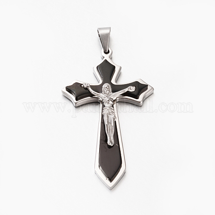Easter Theme Fashion Bi-Color 201 Stainless Steel Crucifix Cross Big Pendants STAS-F010-03B-1