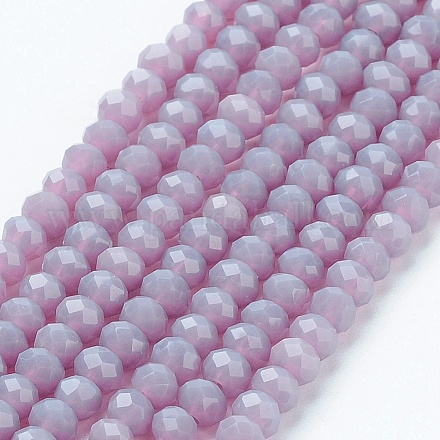 Faceted Imitation Jade Glass Beads Strands X-GLAA-R135-3mm-26-1