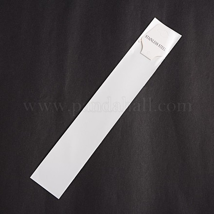 長方形セロファンバッグ  厚紙の表示カード付き  カード上の言葉ステンレス鋼  ホワイト  25x4.2cm  一方的な厚さ：0.035mm  ディスプレイハンギングカード：47x37x0.6mm X-CON-F001-01A-1