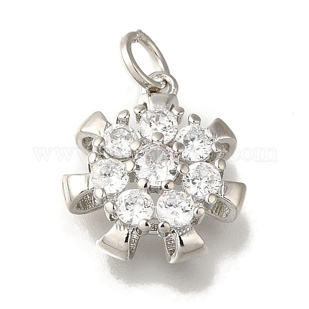 Подвеска из латуни с микропаве из прозрачного кубического циркония KK-H485-14P-1