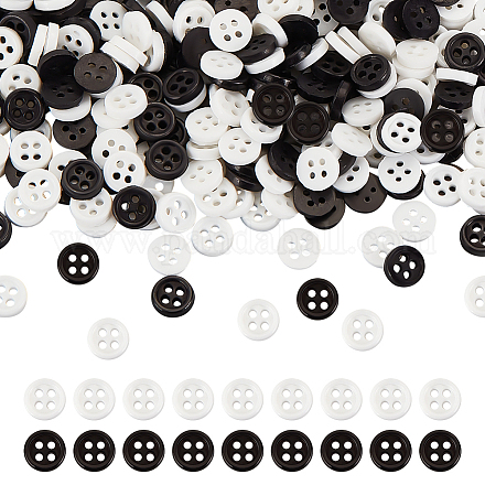 Fingerinspire 500 pièces boutons en nylon 2 couleurs BUTT-FG0001-21-1