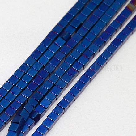 Electroplate Non-magnetic Synthetic Hematite Beads Strands G-J170B-4x4mm-02-1
