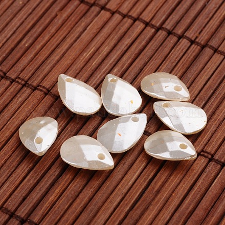 Faceted Drop Imitation Pearl Acrylic Charms OACR-L004-3059-1