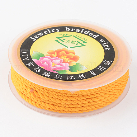 Round Braided Nylon Thread Jewelry Cord NWIR-L004-2mm-07-1