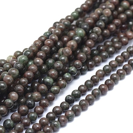 Brins de perles de préhnite africaines naturelles G-F674-13-4mm-1