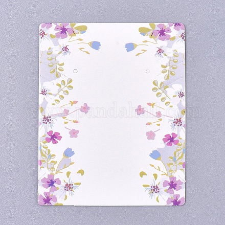 Cartes d'affichage de bijoux en papier motif floral CDIS-E009-06A-1